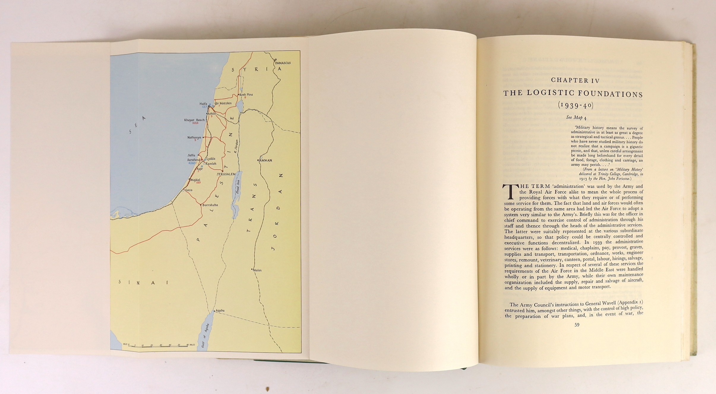 Playfair, S.O (Maj.-Gen) et al - History of the Second World War. The Mediterranean and the Middle East, 6 vols in 8, 8vo, cloth with d/j’s, 4 vols with library stickers to front fly leaves, HMSO, London, 1954-1988